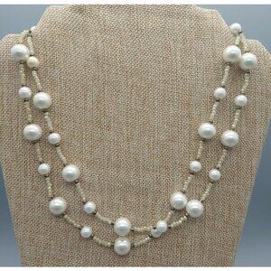 Rush By Denis & Charles Long Gray Beaded Necklace Faux Pearls 42"-44"